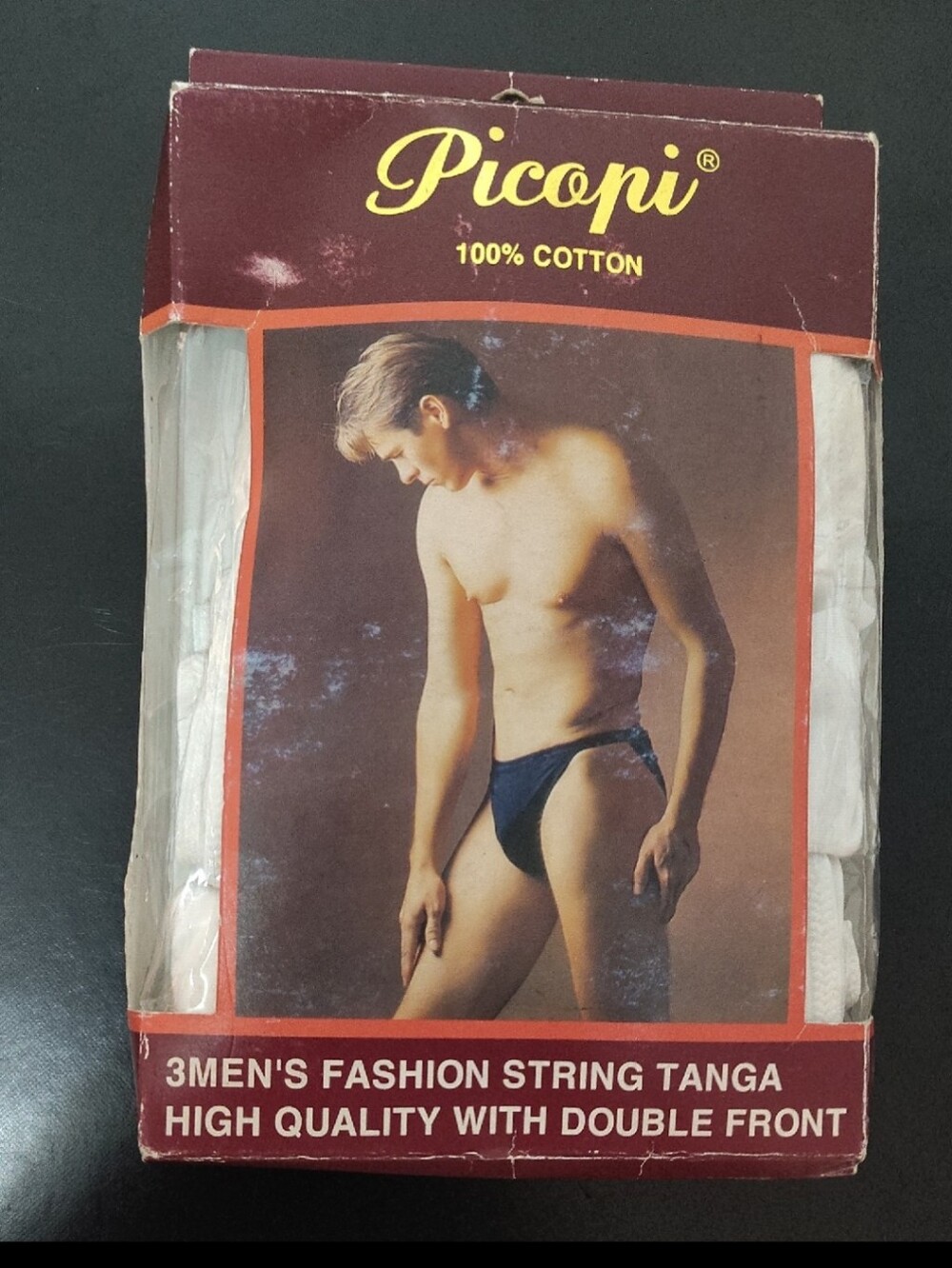 Vintage Men's Fashion String Tanga - White - 3 Pack - Size 32-34